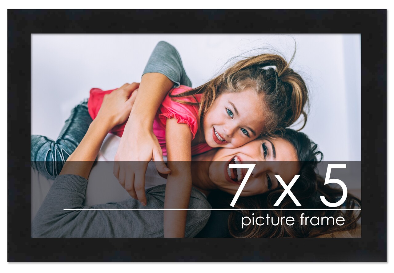 7x5 Solid Wood Picture Frame with UV-Resistant Acrylic & Acid-Free Backing, Available in 6 Finishes: Matte Black, Matte White, Metallic Bronze, Silver, Natural Wood Grain & Mahogany
